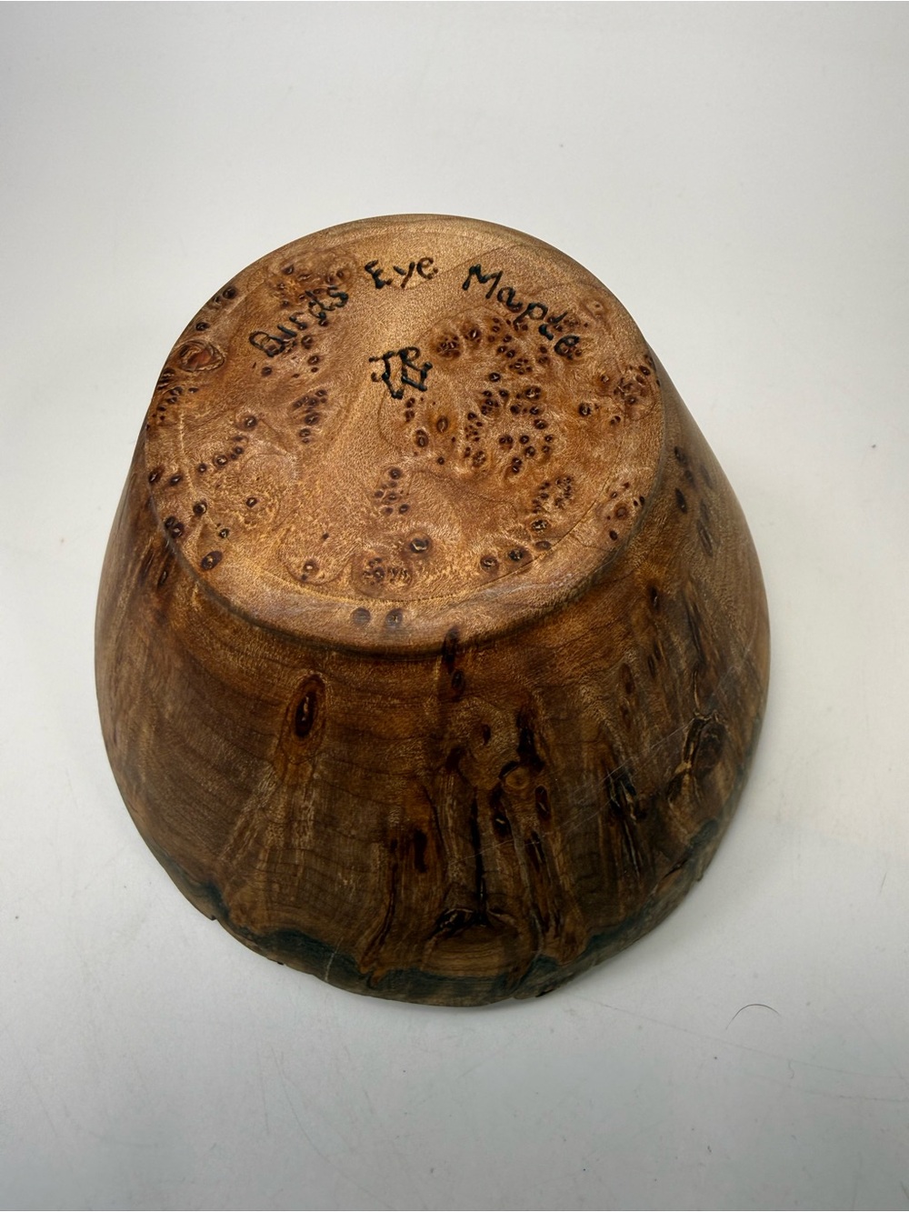 Natural hand turned crafted Burl Birds Eye maple Wood Decorative bowl live edge - Picture 6 of 9
